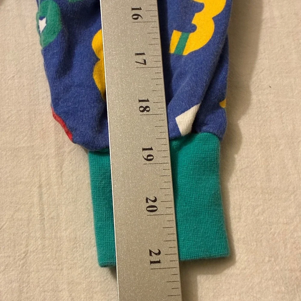 Vintage Gymboree Newborn Romper Hooded Number Print Blue Red‎ Yellow 90s Cotton